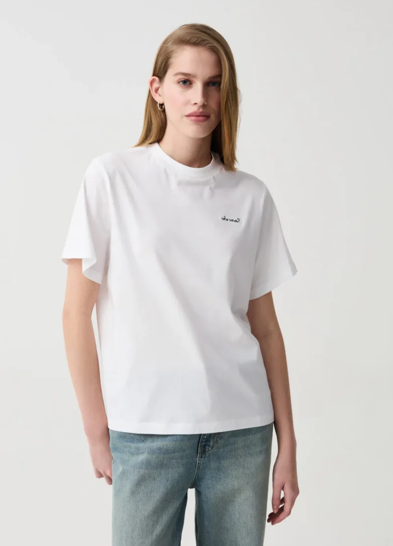 White plaid Relax  T Shirt