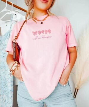Mrs. Cooper soft girl aesthetic preppy T-shirt, natural