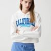 California Heritage Cropped Hoodie – White